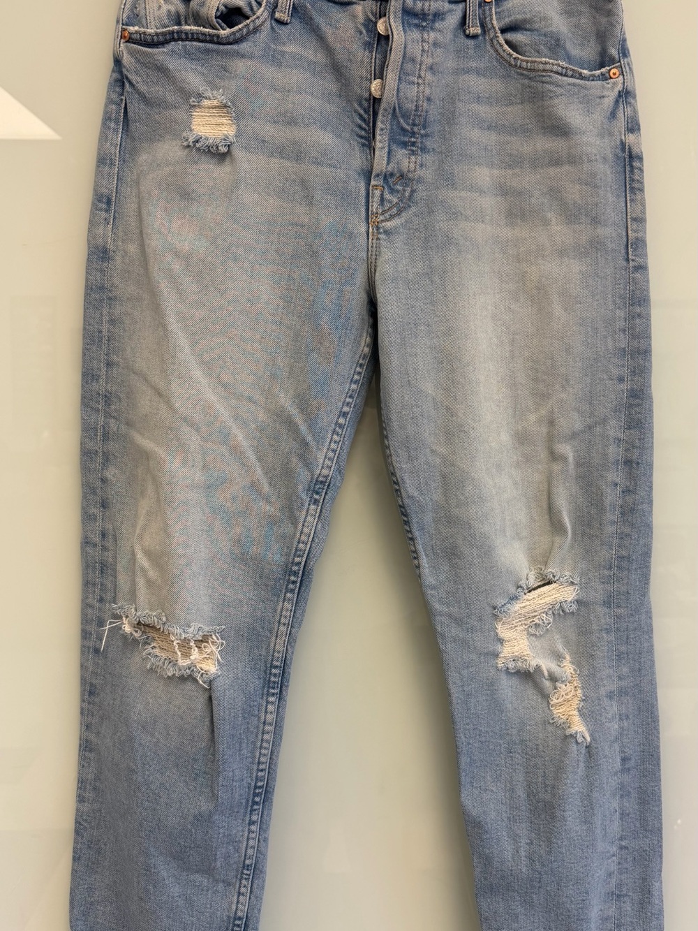 MOTHER Tomcat fit Light Blue Relaxed Button-Fly Jeans - Picture 8 of 8